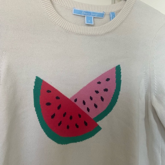 Draper James Cream Watermelon Sweater Reese Whiterspoon Brand Size Small - Picture 4 of 6